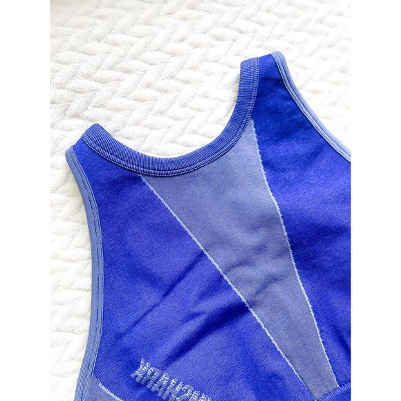 Gymshark Blue Turbo Seamless Sports Bra Medium Activewear Workout - Picture 5 of 8